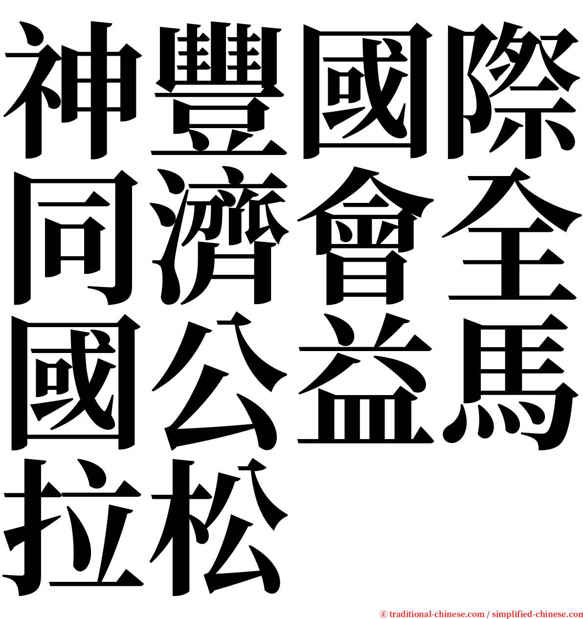 神豐國際同濟會全國公益馬拉松 serif font