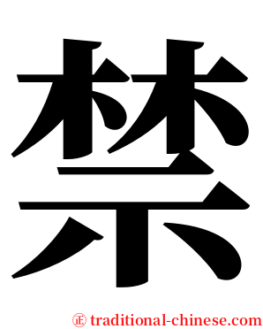 禁 serif font