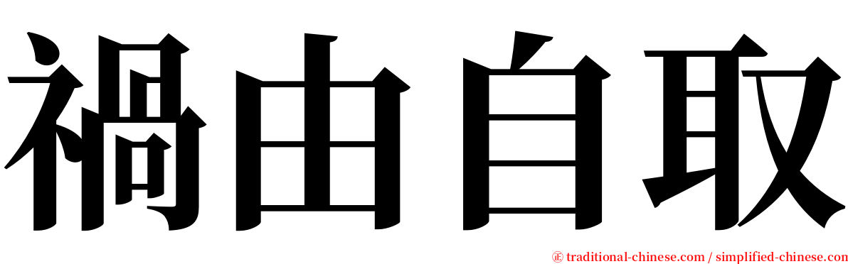 禍由自取 serif font