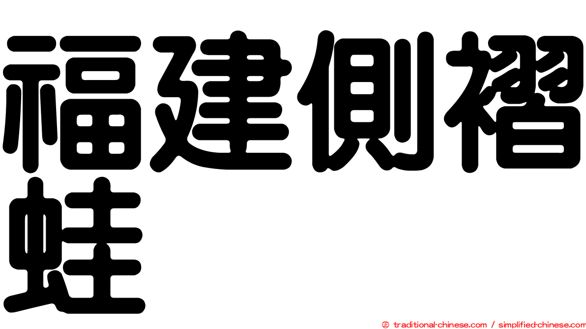 福建側褶蛙