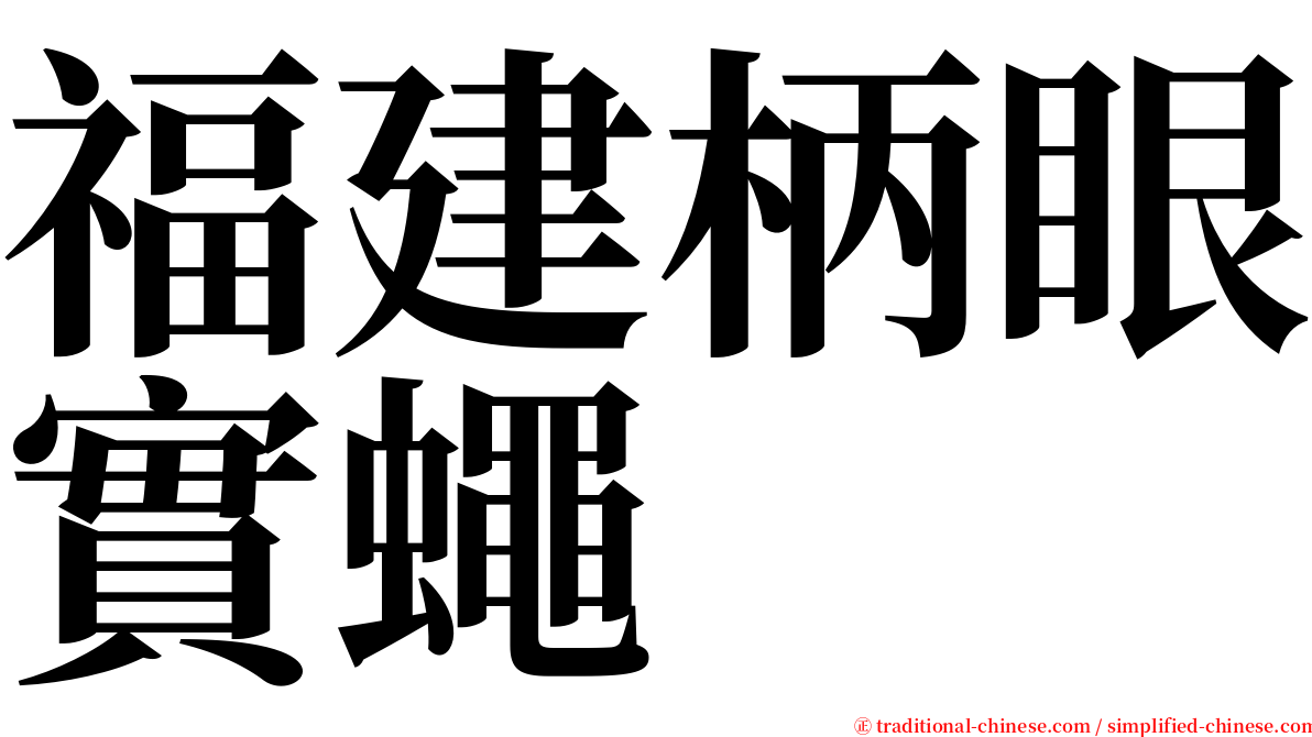 福建柄眼實蠅 serif font