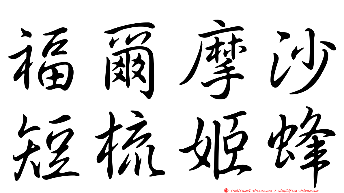 福爾摩沙短梳姬蜂