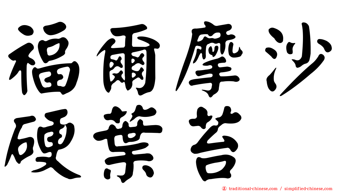 福爾摩沙硬葉苔