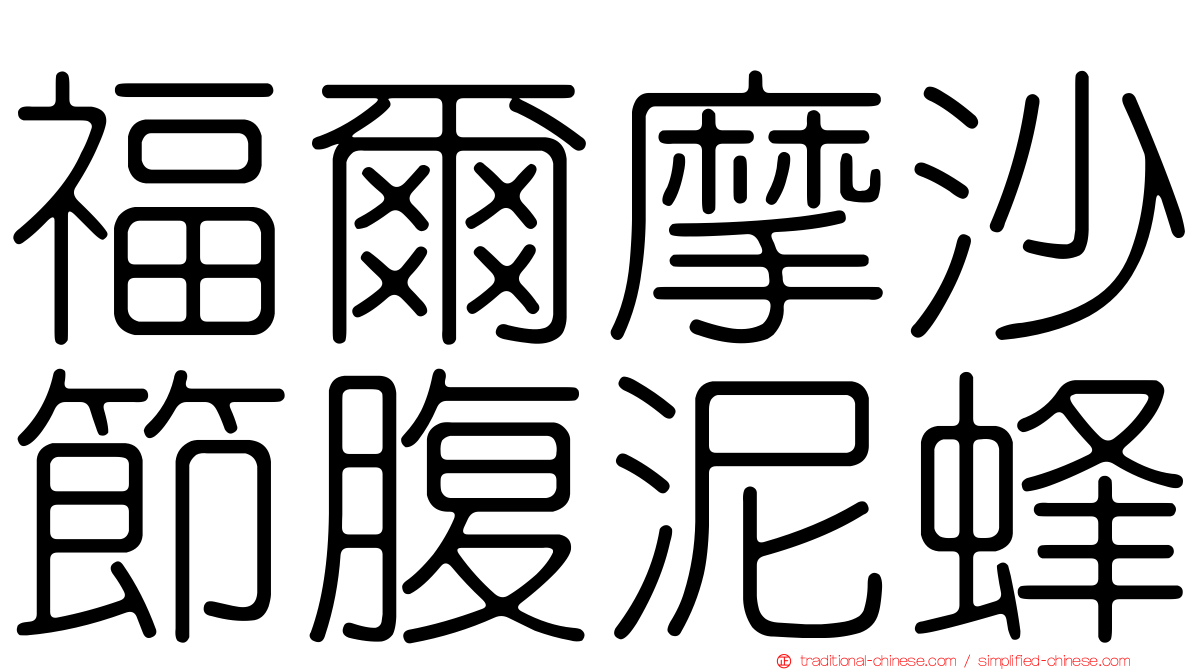福爾摩沙節腹泥蜂