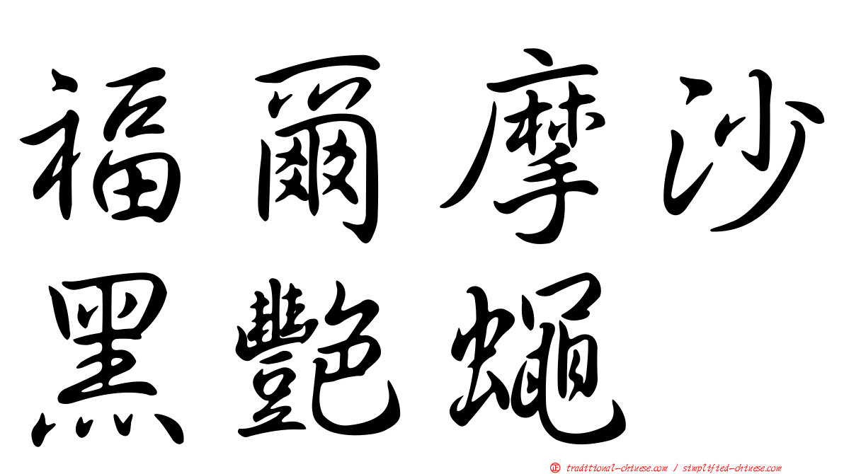 福爾摩沙黑艷蠅