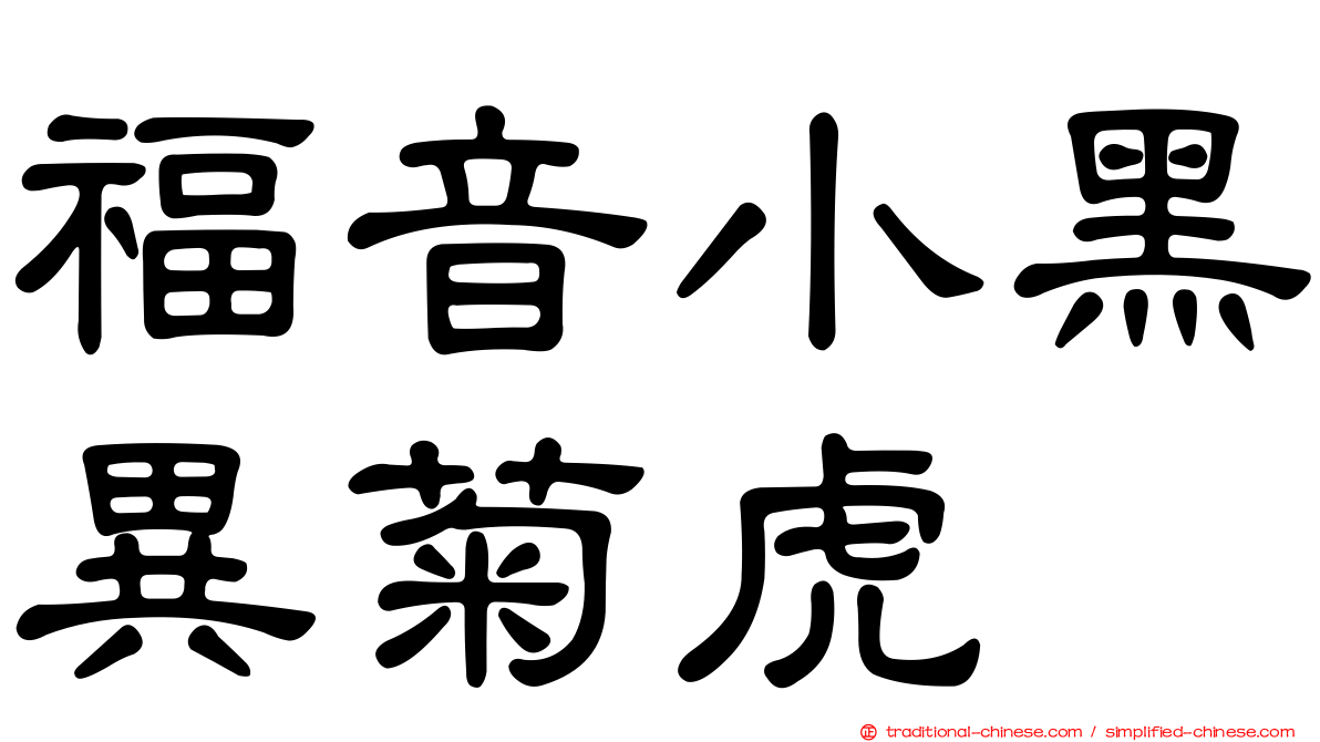 福音小黑異菊虎
