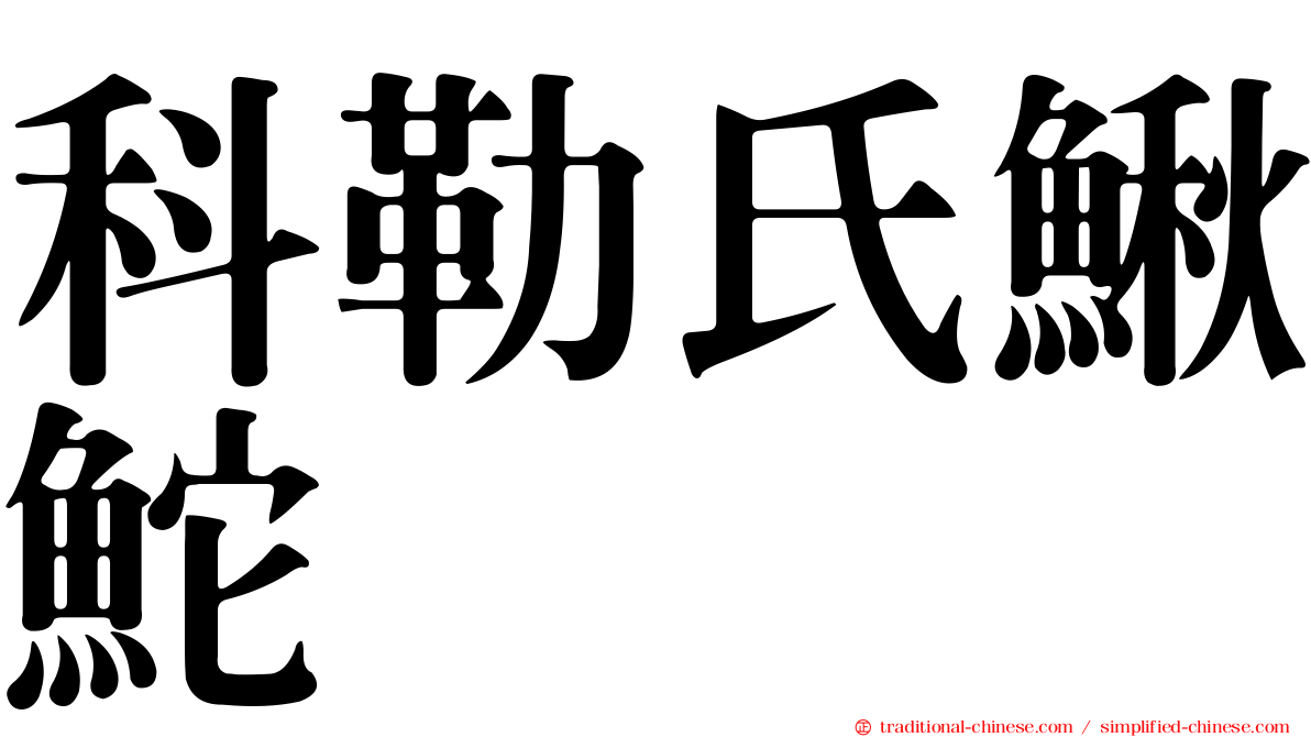 科勒氏鰍鮀