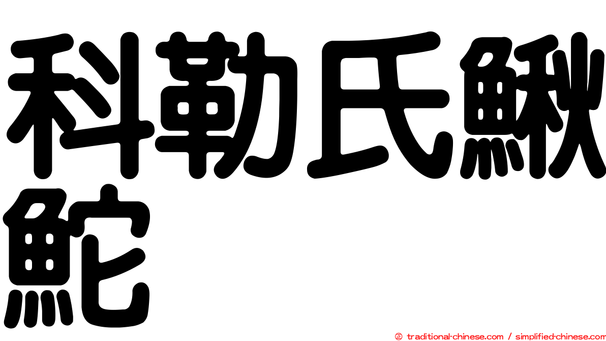 科勒氏鰍鮀