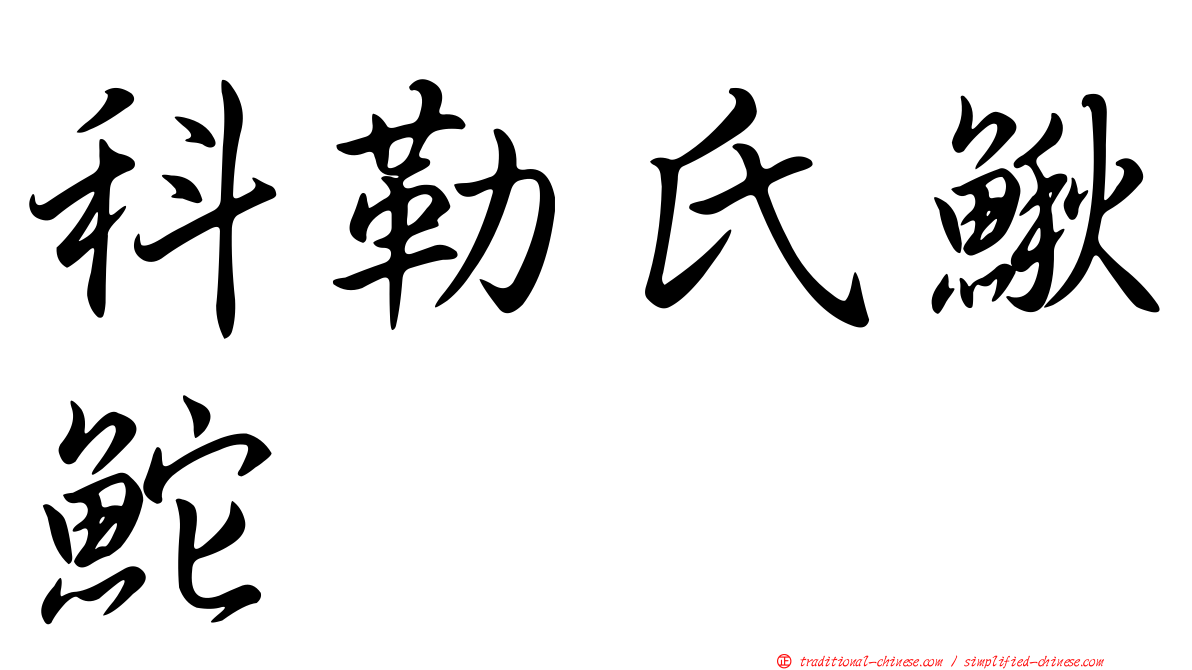 科勒氏鰍鮀