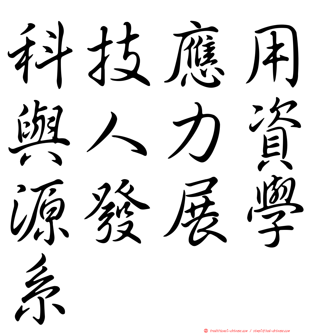 科技應用與人力資源發展學系
