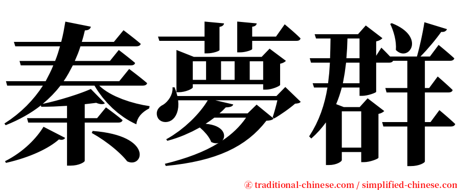 秦夢群 serif font