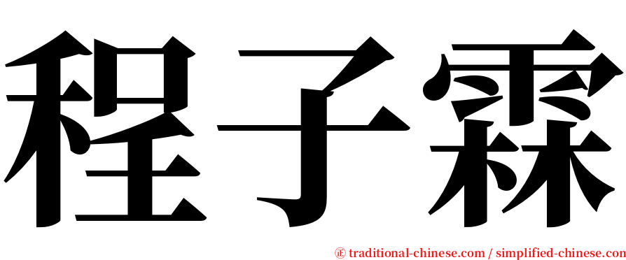 程子霖 serif font