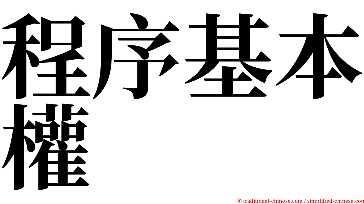 程序基本權 serif font