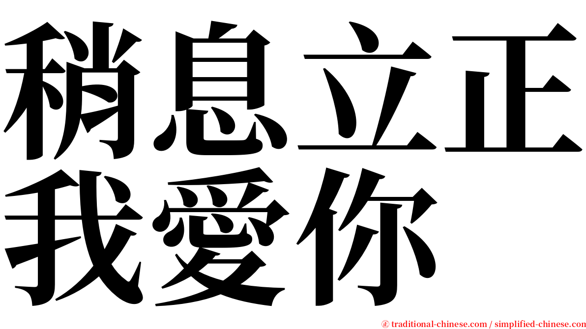稍息立正我愛你 serif font