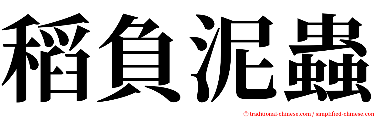 稻負泥蟲 serif font