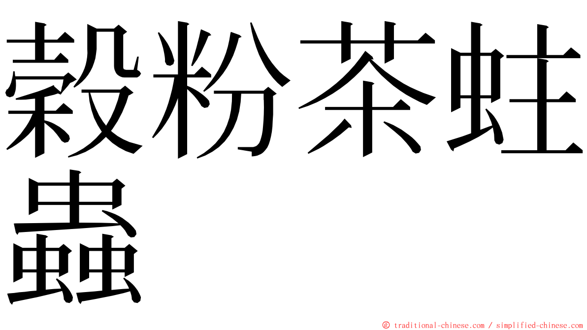 穀粉茶蛀蟲 ming font