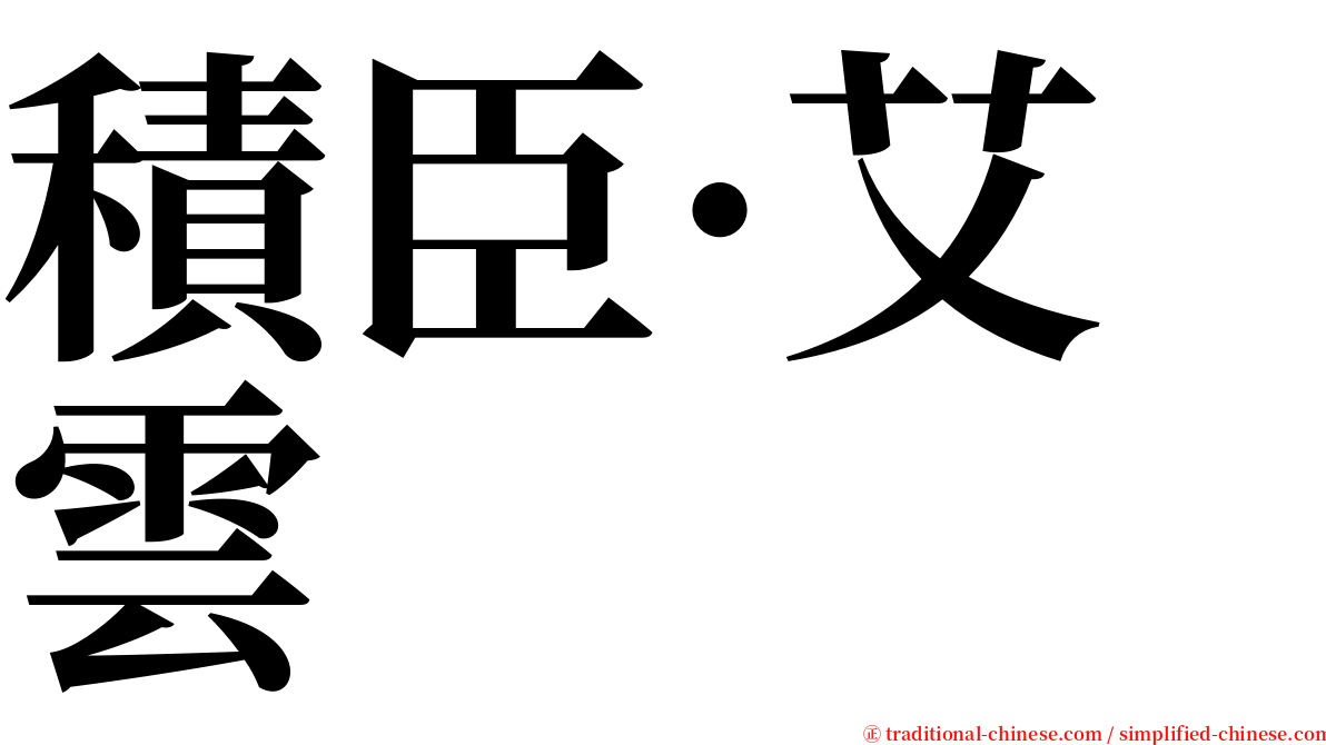 積臣·艾雲 serif font