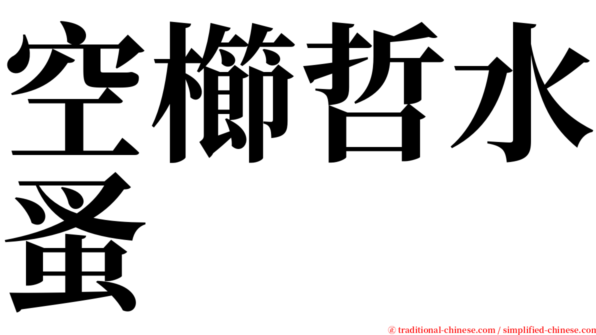 空櫛哲水蚤 serif font