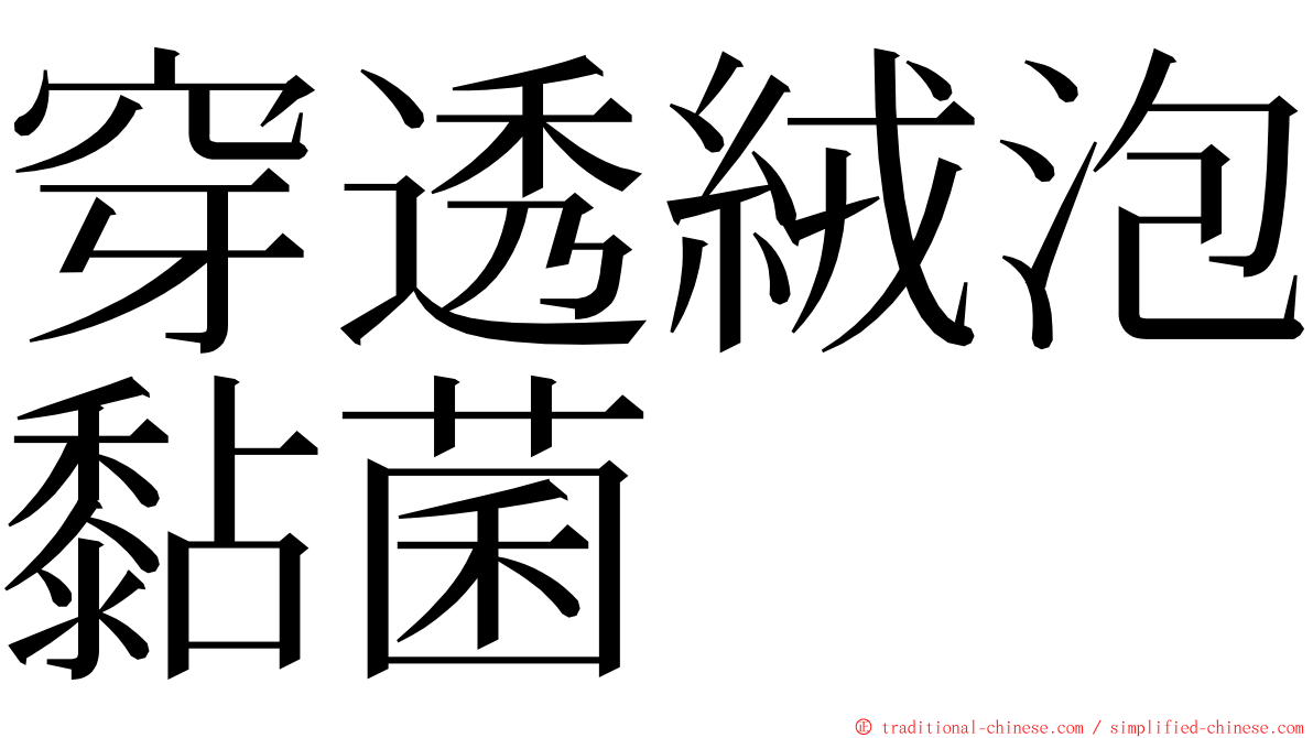 穿透絨泡黏菌 ming font