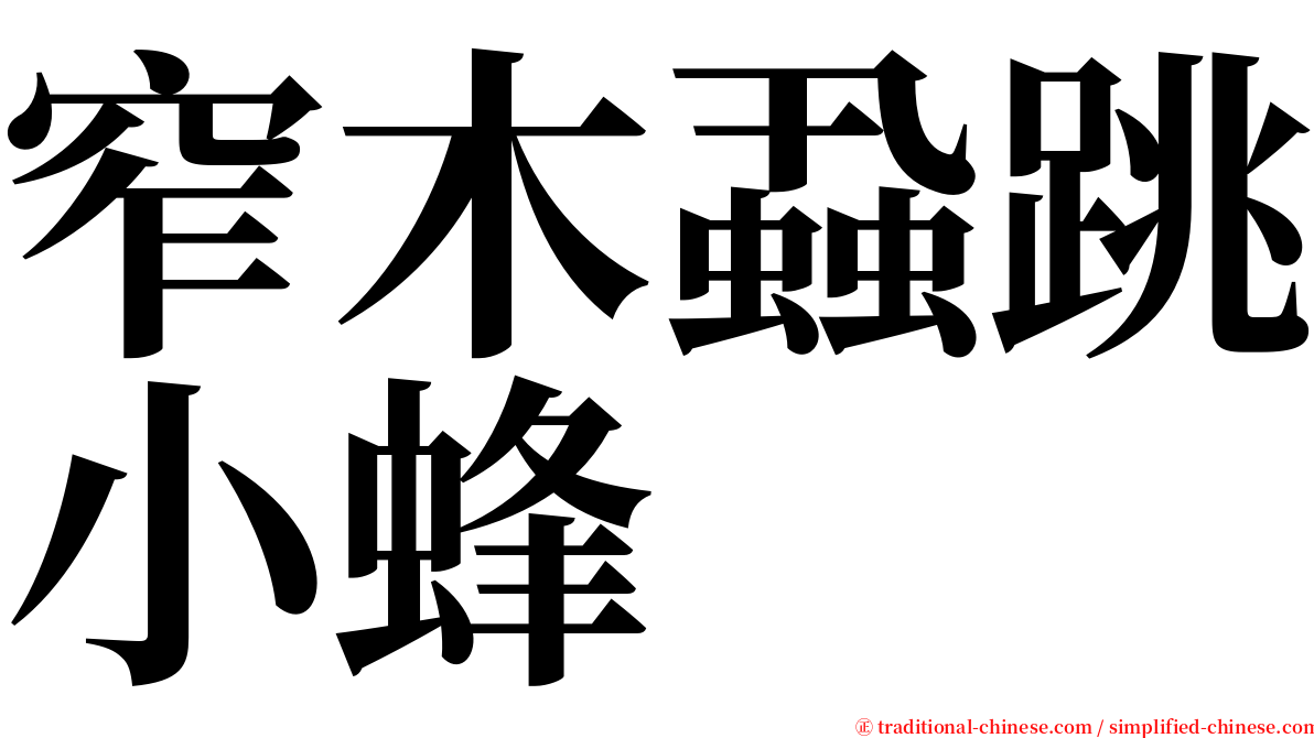 窄木蝨跳小蜂 serif font