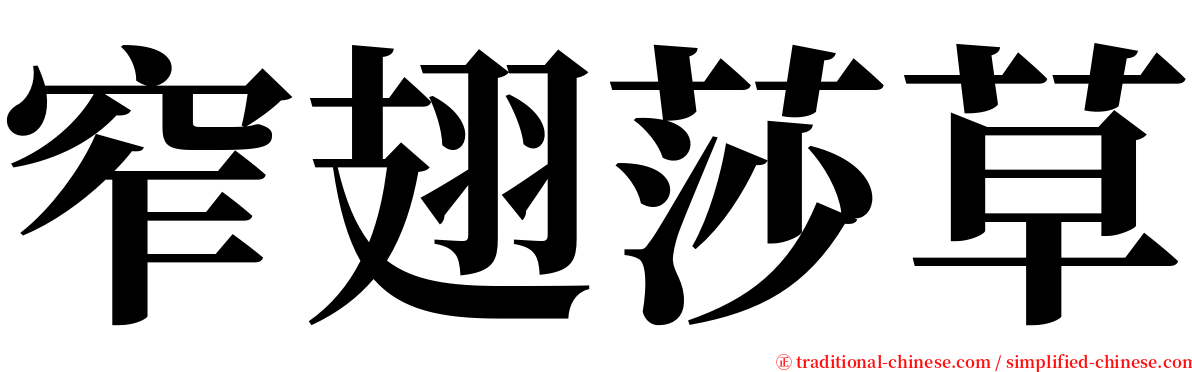 窄翅莎草 serif font