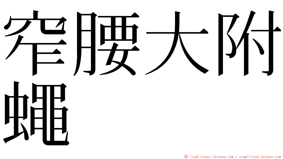 窄腰大附蠅 ming font
