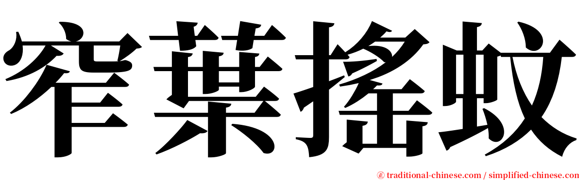 窄葉搖蚊 serif font