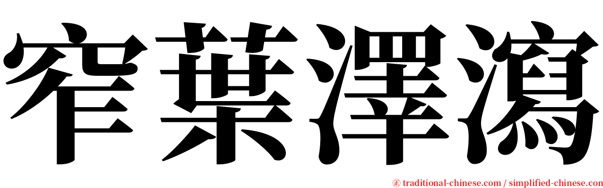 窄葉澤瀉 serif font