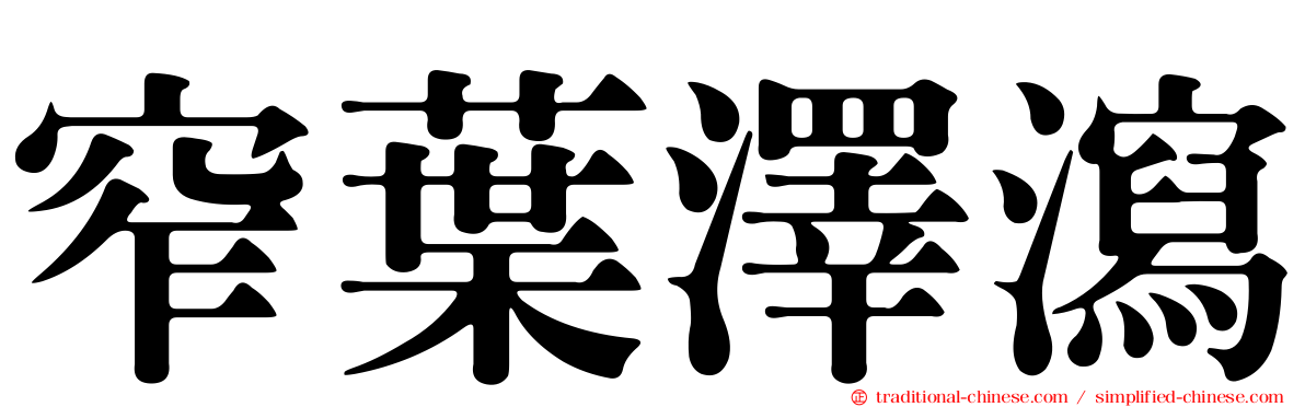 窄葉澤瀉
