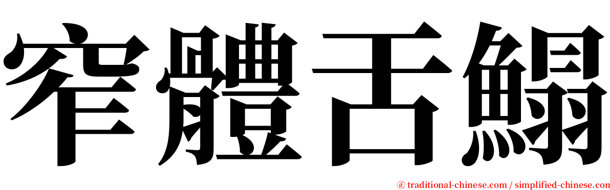 窄體舌鰨 serif font