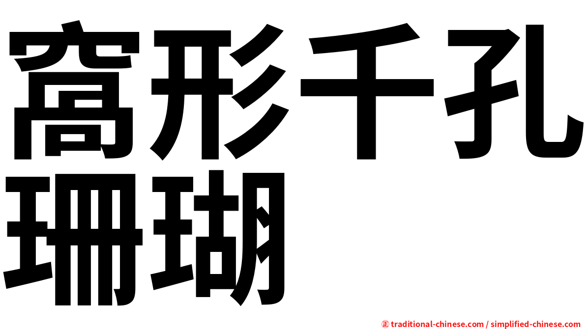 窩形千孔珊瑚