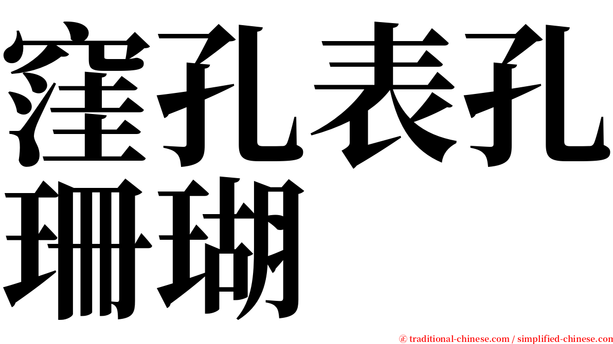 窪孔表孔珊瑚 serif font