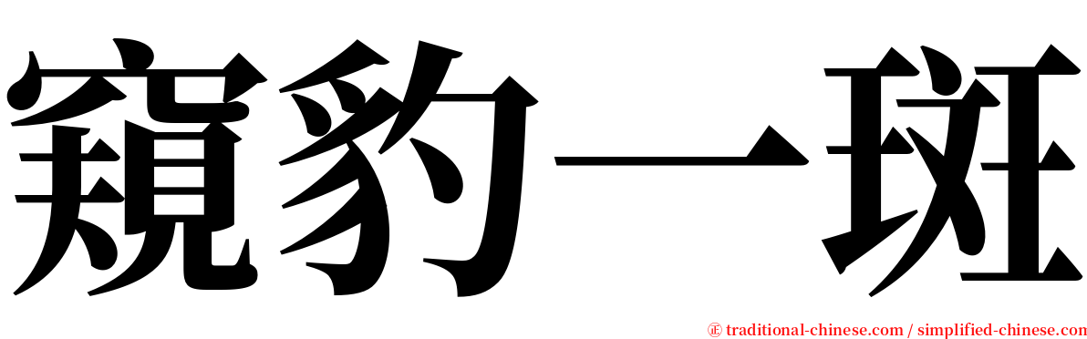 窺豹一斑 serif font