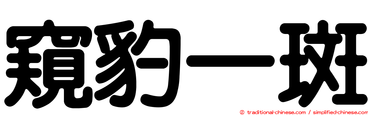 窺豹一斑