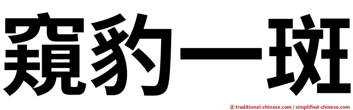 窺豹一斑
