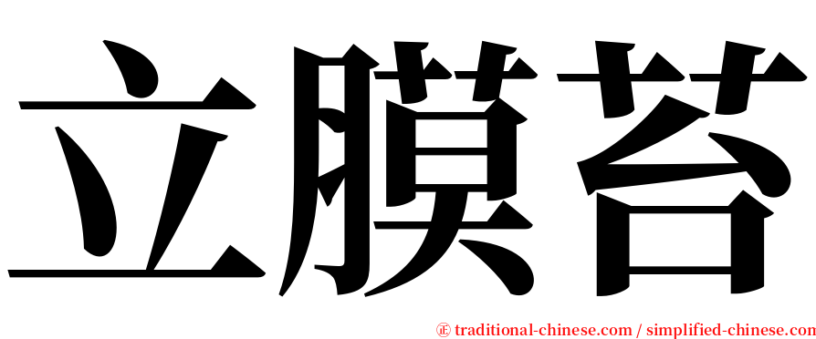 立膜苔 serif font