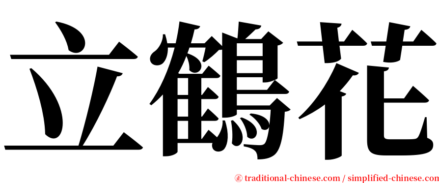 立鶴花 serif font
