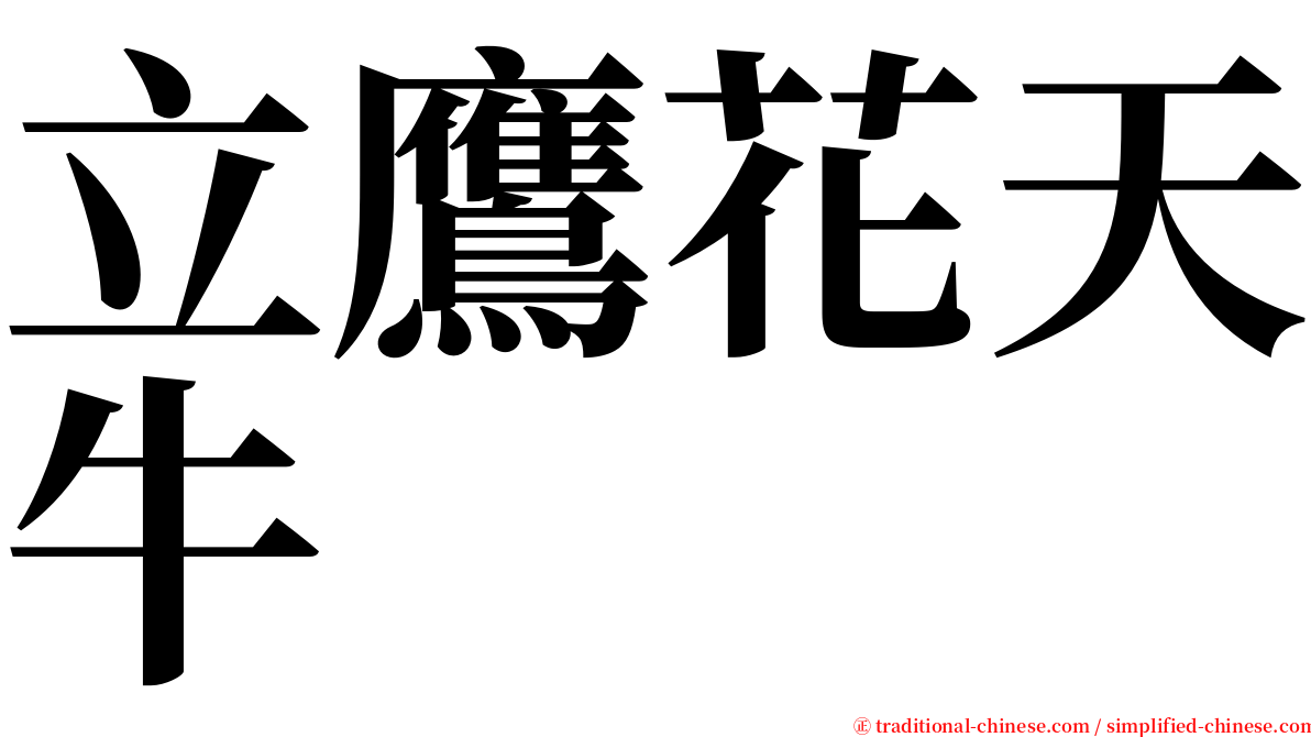 立鷹花天牛 serif font