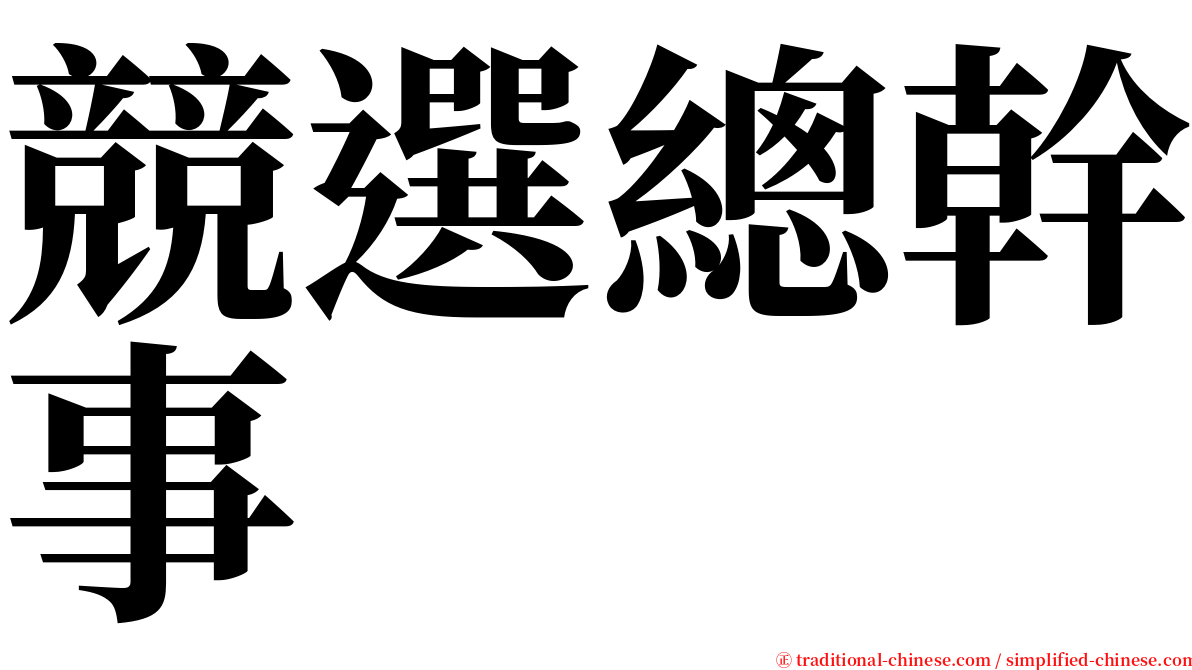 競選總幹事 serif font