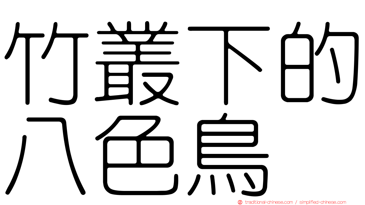 竹叢下的八色鳥