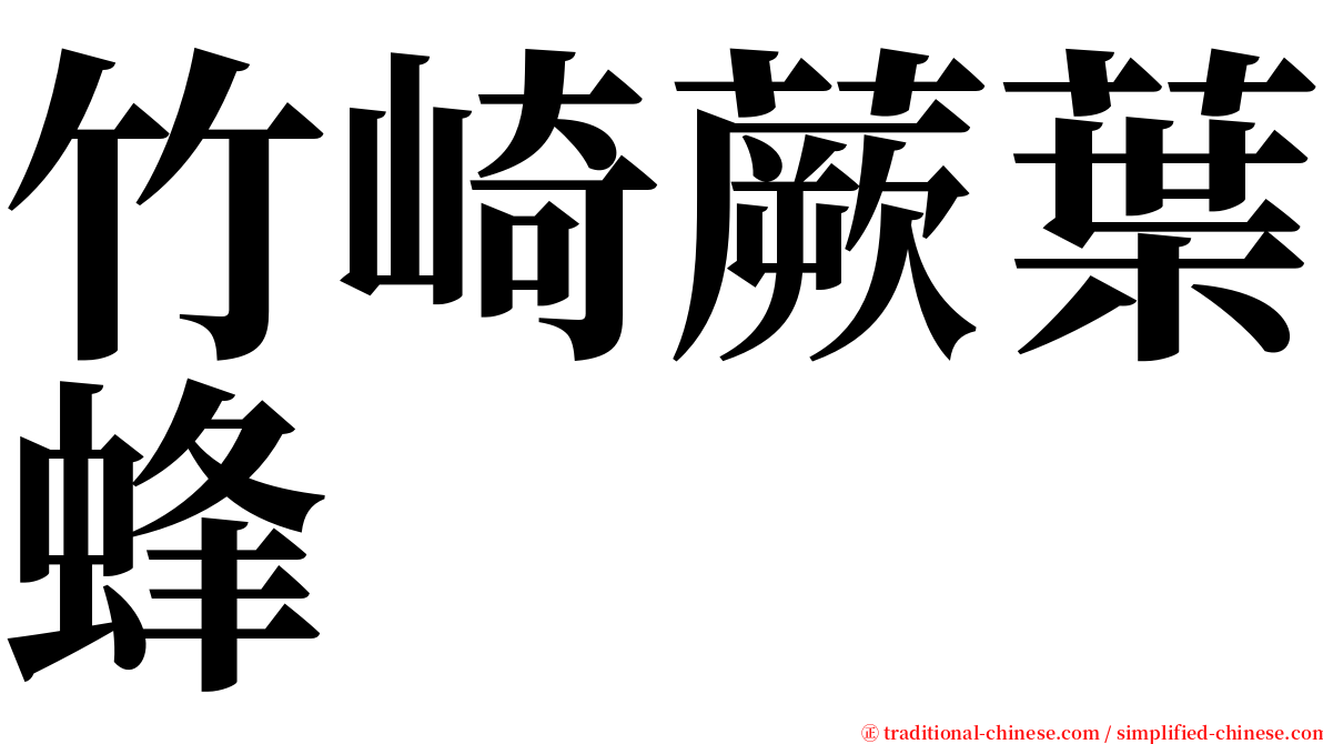 竹崎蕨葉蜂 serif font