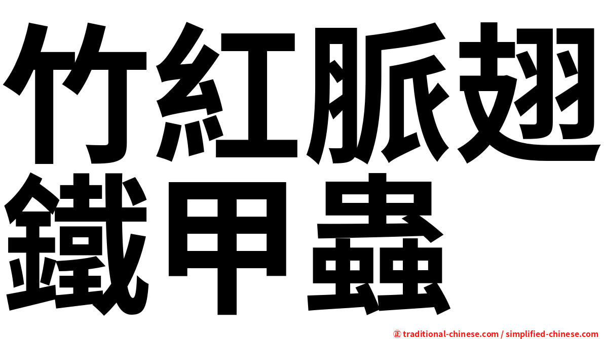 竹紅脈翅鐵甲蟲
