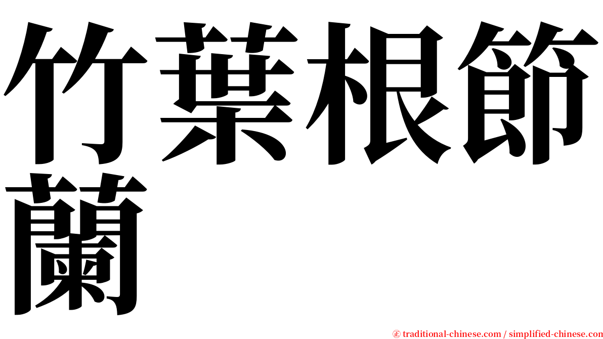 竹葉根節蘭 serif font