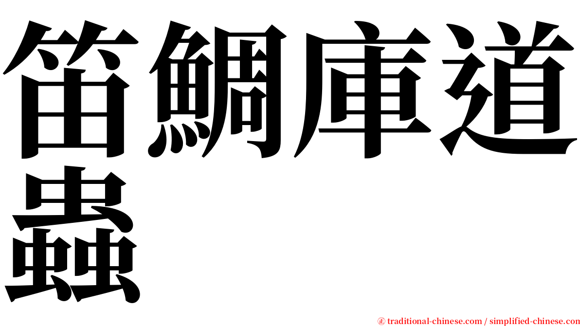 笛鯛庫道蟲 serif font