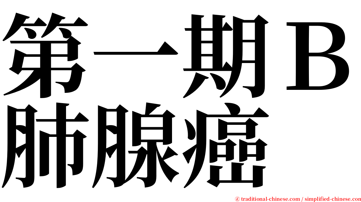 第一期Ｂ肺腺癌 serif font