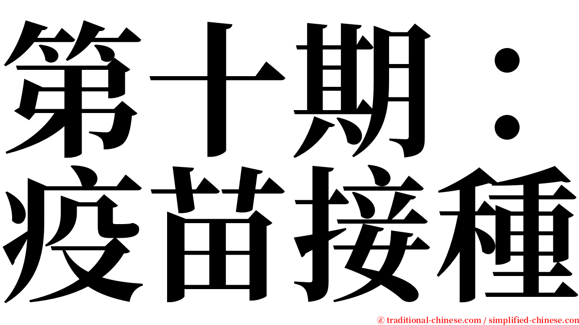 第十期：疫苗接種 serif font