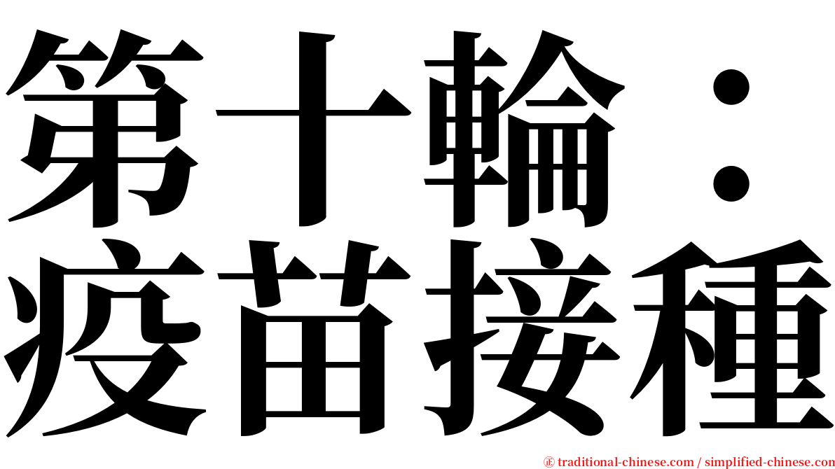 第十輪：疫苗接種 serif font