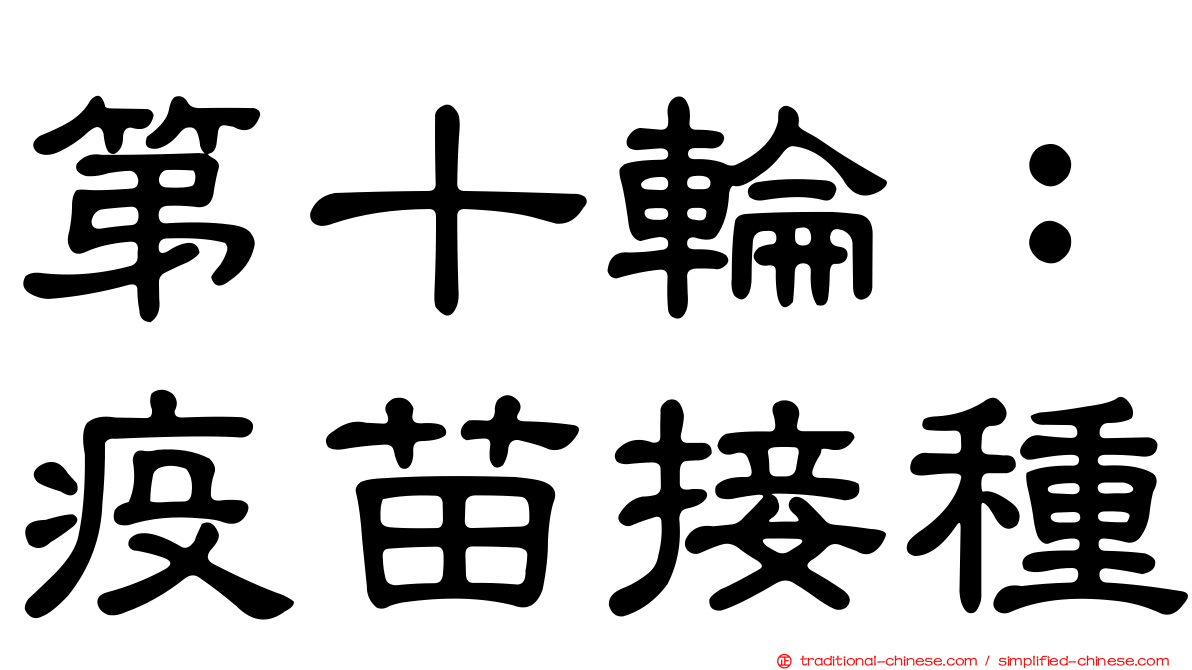 第十輪：疫苗接種