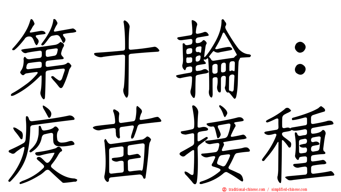 第十輪：疫苗接種
