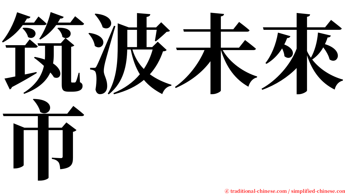 筑波未來市 serif font